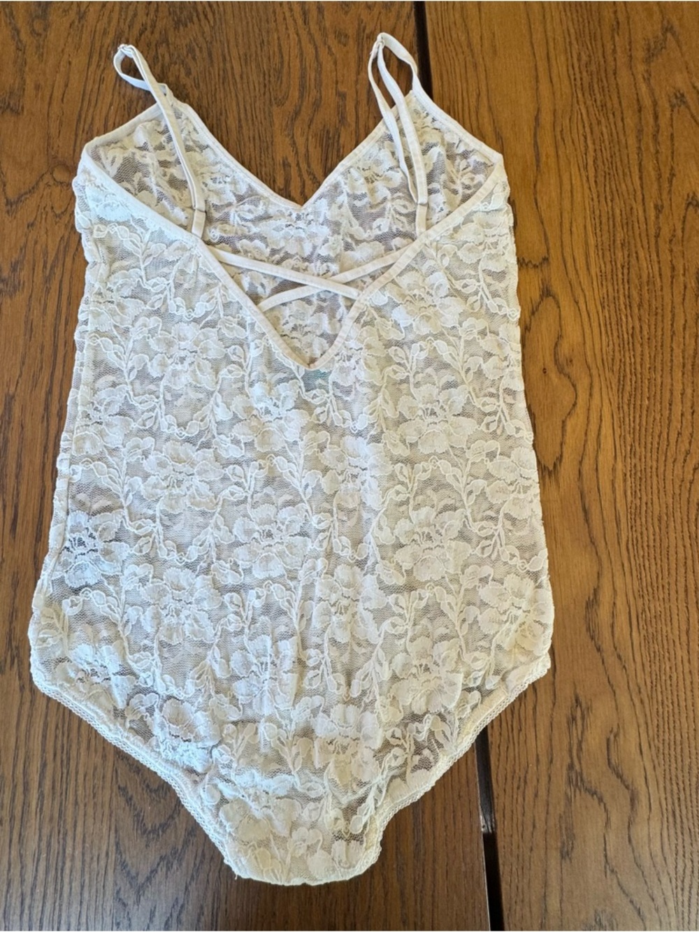 Free People FP Beach Women's Lace Bodysuit Floral Cream White Size M - Picture 4 of 11